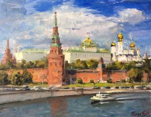 Живопись, Городской пейзаж - Московский Кремль