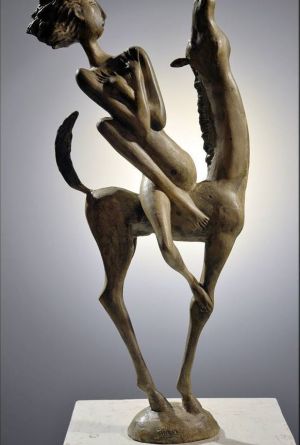 Скульптура, Круглая - GIRL AND HORSE 