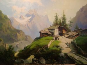 Живопись, Пейзаж - Вид на горы Дахштайн    